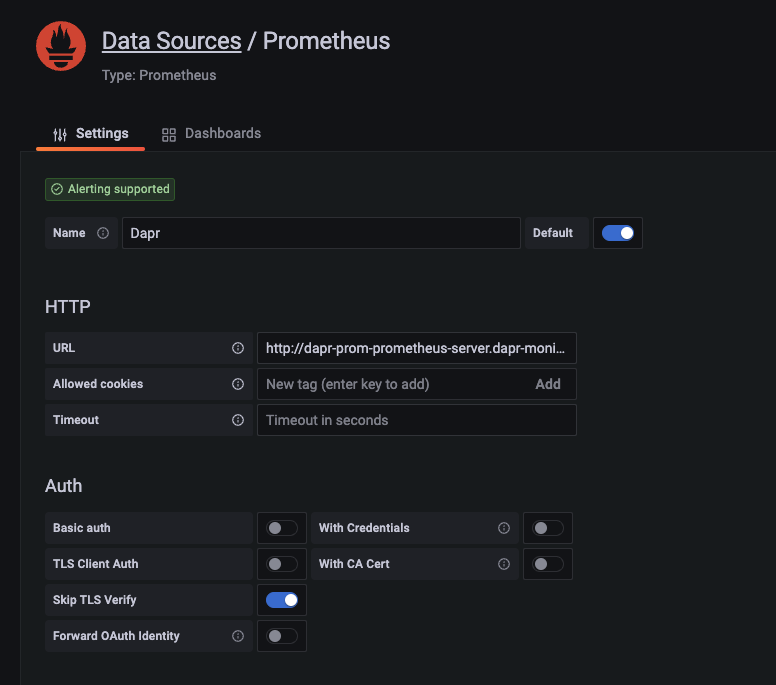 Prometheus数据源配置的截图